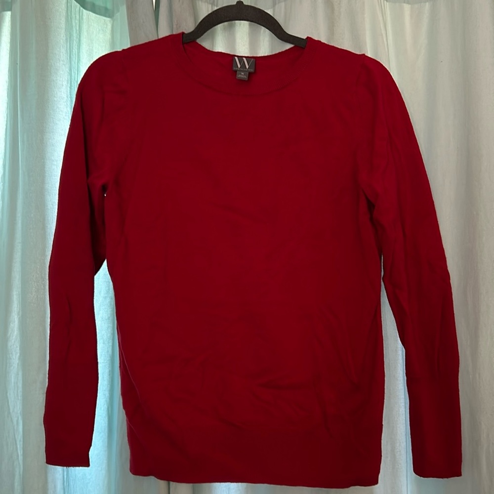 Red crew neck sweater medium